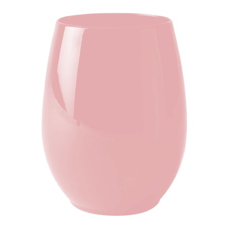 Smarty Had A Party 12 oz Solid Pink Elegant Stemless Plastic Wine Glasses 64 Glasses, 64PK 3712-PNK-CASE